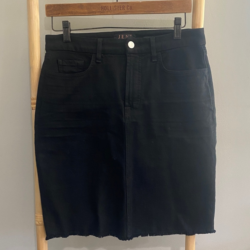 Jen 7  Black Denim Skirt